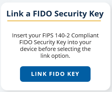 Link a FIDO2 Token section-Link FIDO button