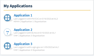 My Applications section