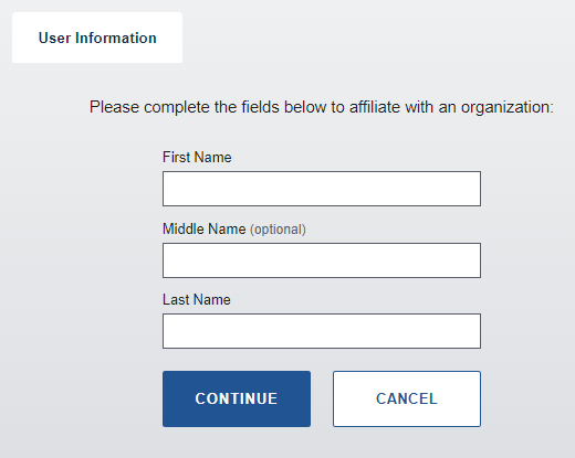 User Information form