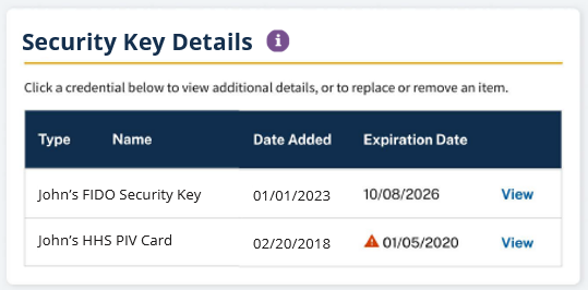 Security Key details