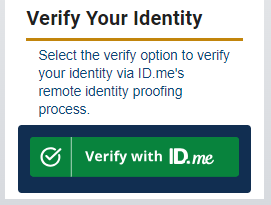 Verify Your Identity section - Verify with ID.me button