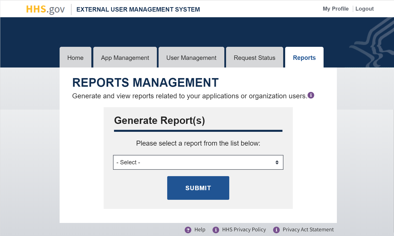 Reports Management Page