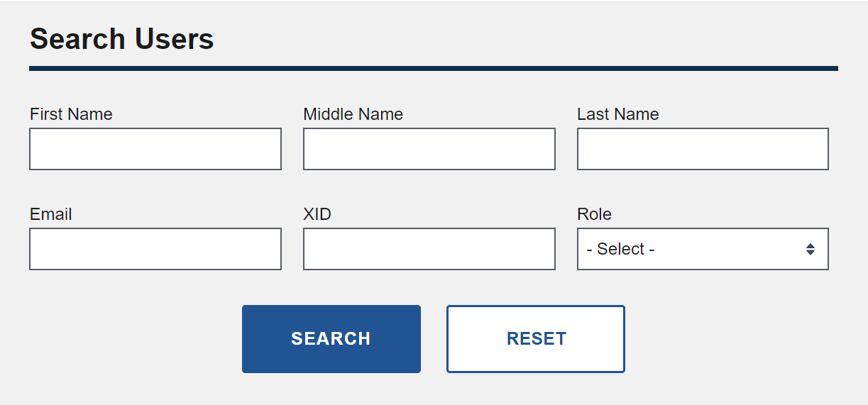 Search Users form